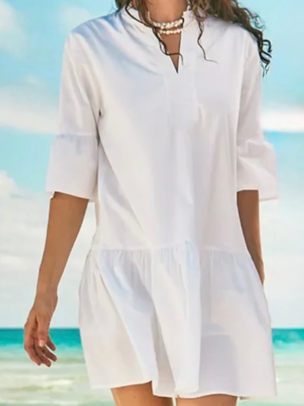 Addison Bay NWT Maritime White Cotton Dress (M)